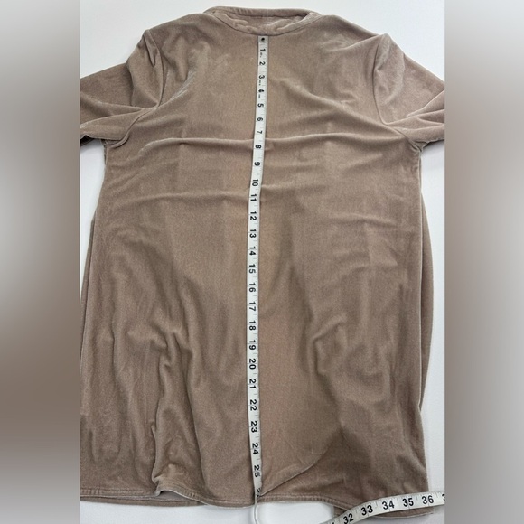 Soft Surroundings Velour Cardigan Natural Tan Shacket Womens Small Petite - Picture 6 of 9